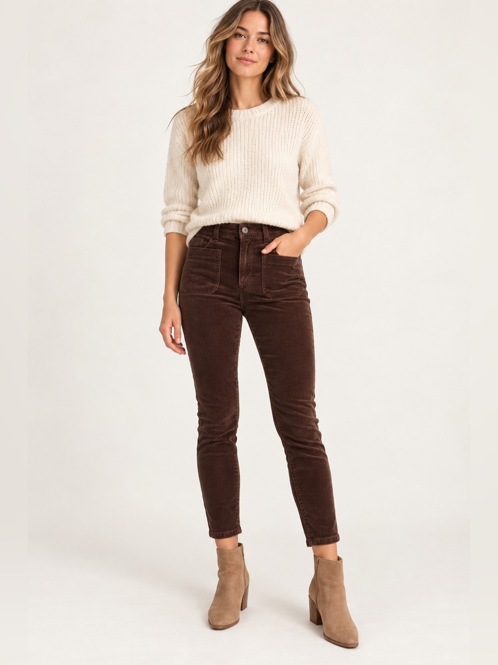 Pilcro Anthropologie High-Rise Skinny Corduroy Pants Brown Size 26